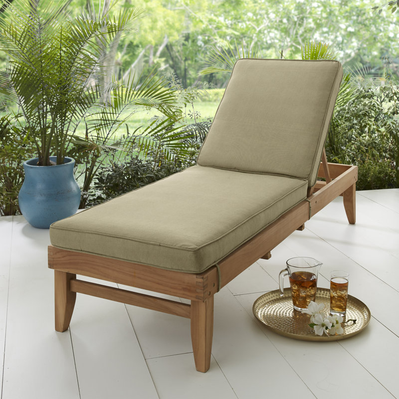 Outdoor 3'' Chaise Lounge Seat / Back Cushion, 3" H x 25" W x 79" D, Fresco Apple Green
