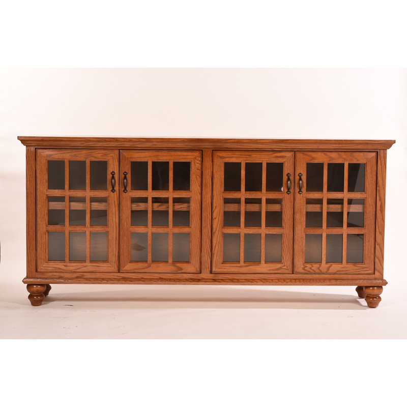 Franson Unfinished TV Stand for TVs up to 88", Soft White Oak