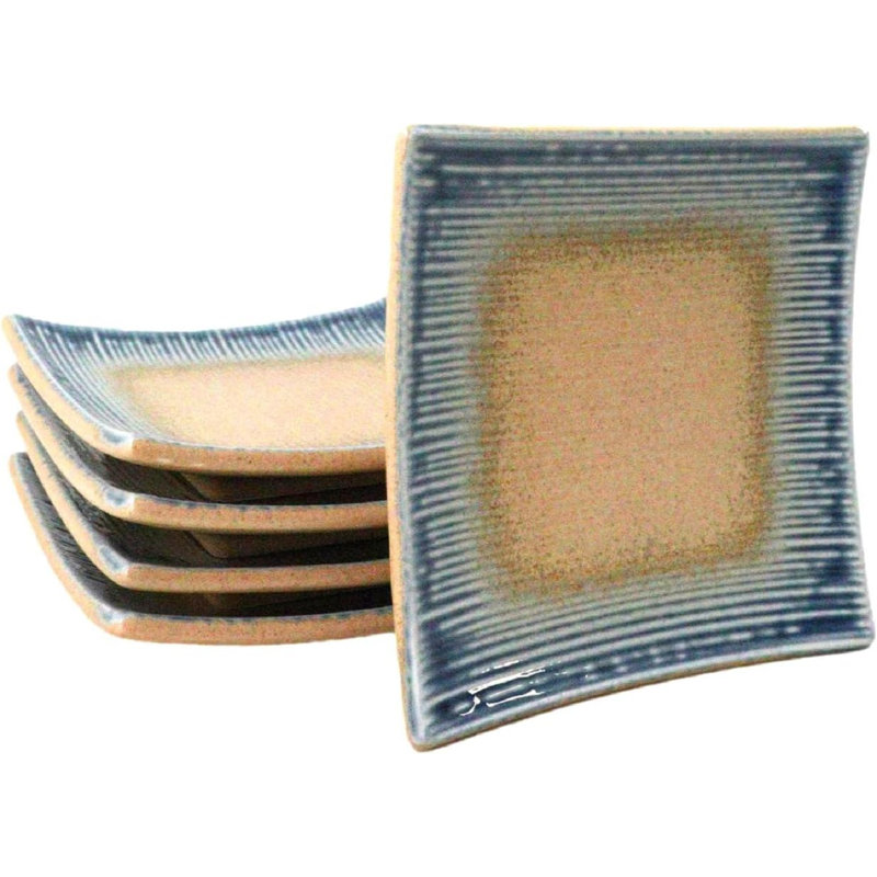 Ensemble de 5 assiettes à dessert carrées Ao Nagashi L 5,5 po