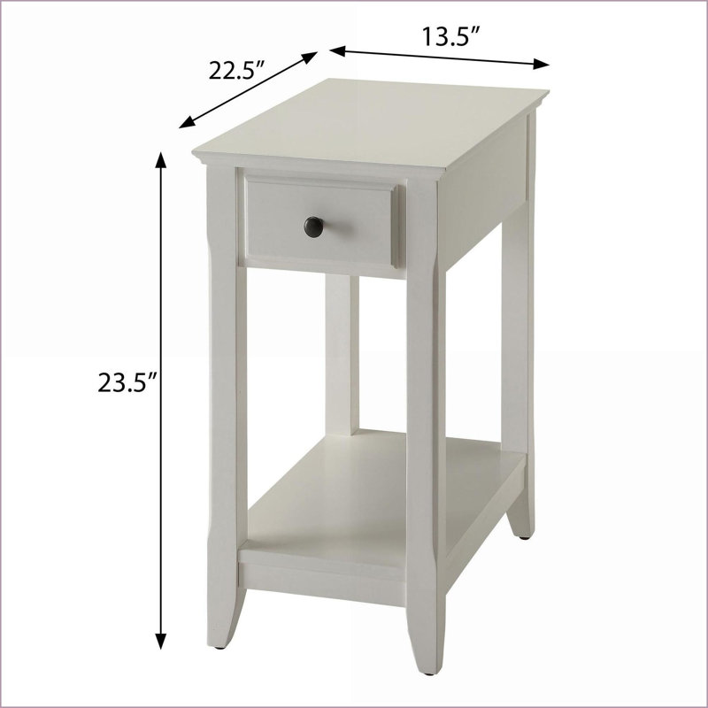 Bois massif blanc Table basse en MDF avec tablette - Rangement durable pour le salon, Blanc