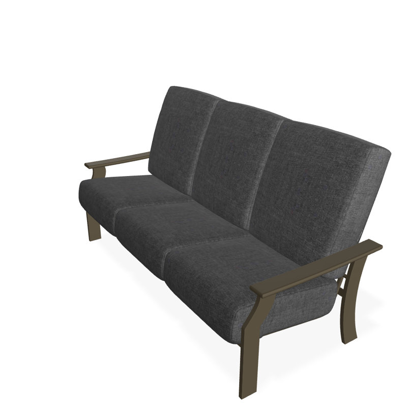 Canapé de patio profond avec coussins St. Catherine, Tissage uni ardoise coulée Sunbrella®, Bois de plage