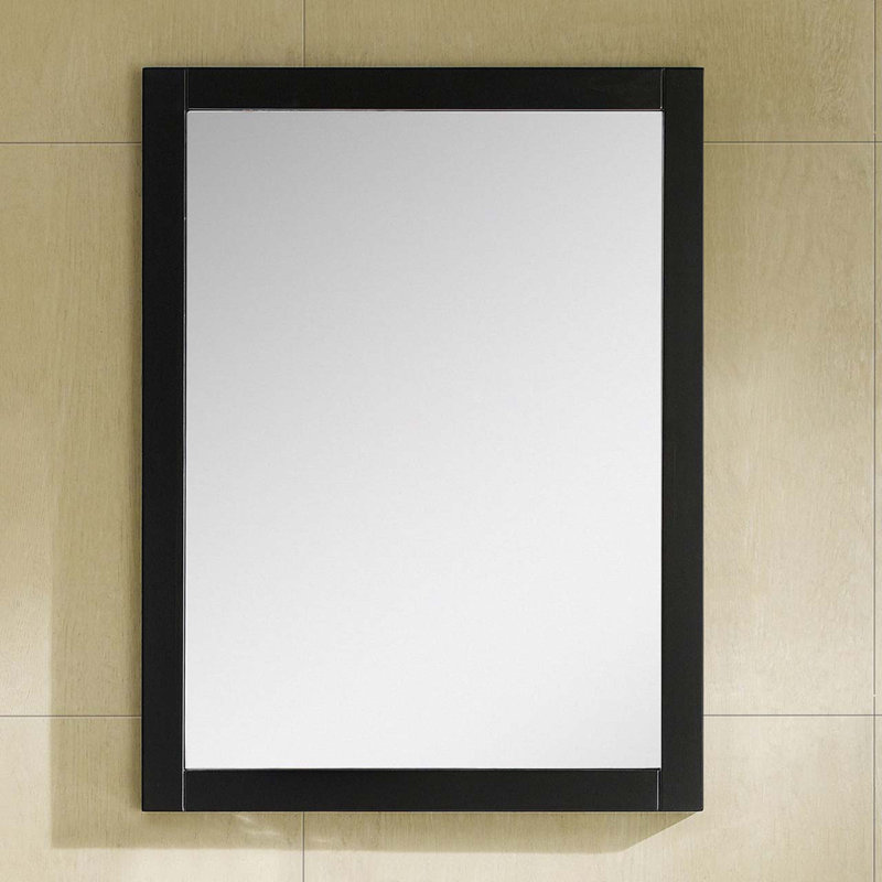 Chamond Wood Flat Wall Mirror, Espresso, 31" X 24"