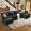 Canapé modulaire modulaire en forme de U 150 pièces avec poufs et chenille amovibles Amabilia-1623123506