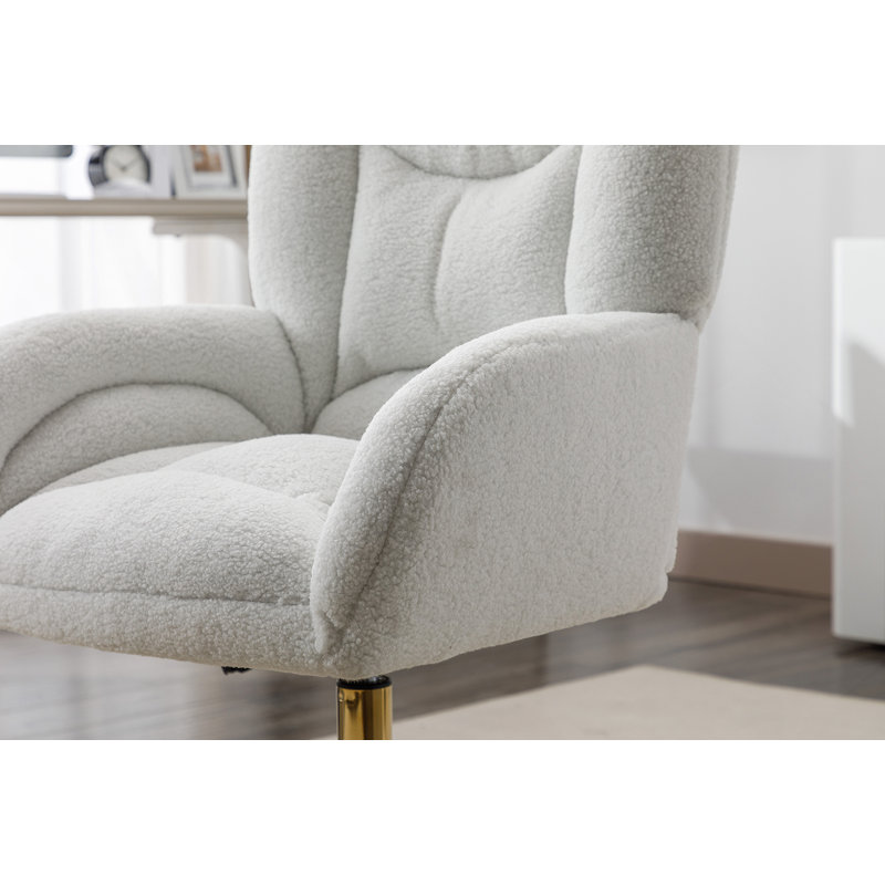 Chaise de bureau pivotante en tissu Teddy