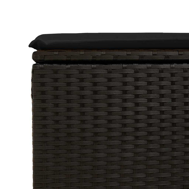  Ensemble de canapé de jardin en rotin PE grand modulaire noir, Noir, Noir