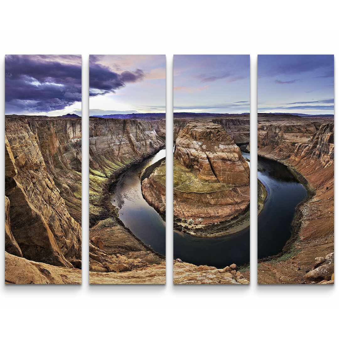 4-tlg. Leinwandbilder-Set Horseshoe Bend Colorado River Arizona