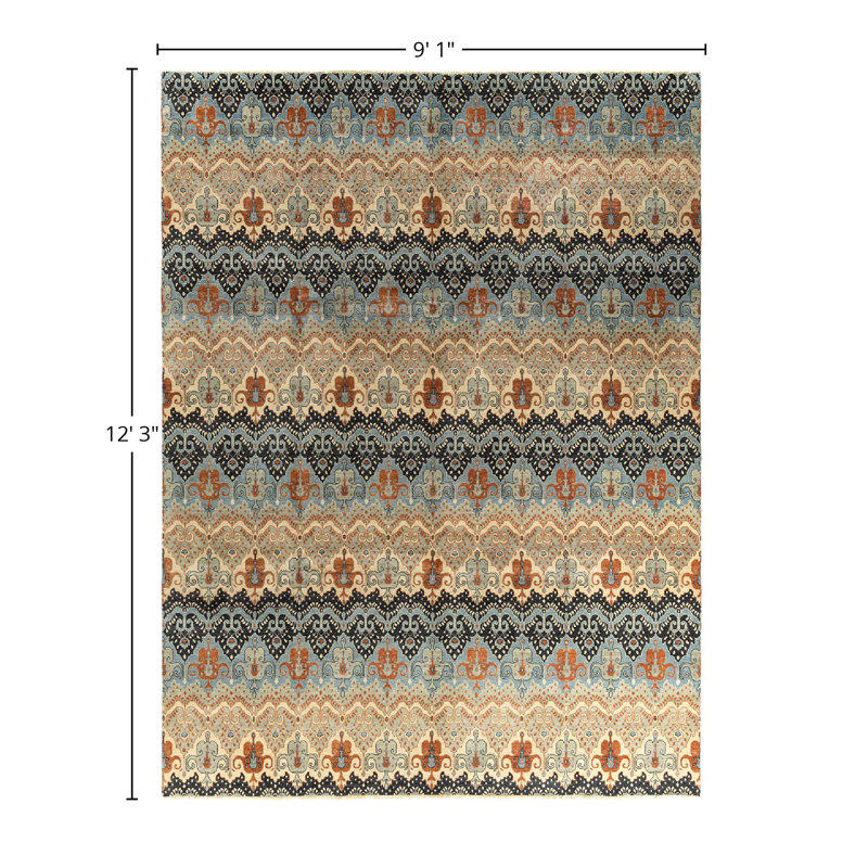 Overdyed One-of-a-Kind 9' 1" X 12' 3" Hand Knotted Area Rug