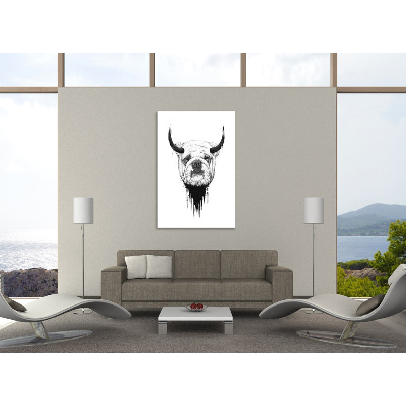 "Bulldog", toile tendue par Balazs Solti, H 30 po x l 20 po x P 1,5 po