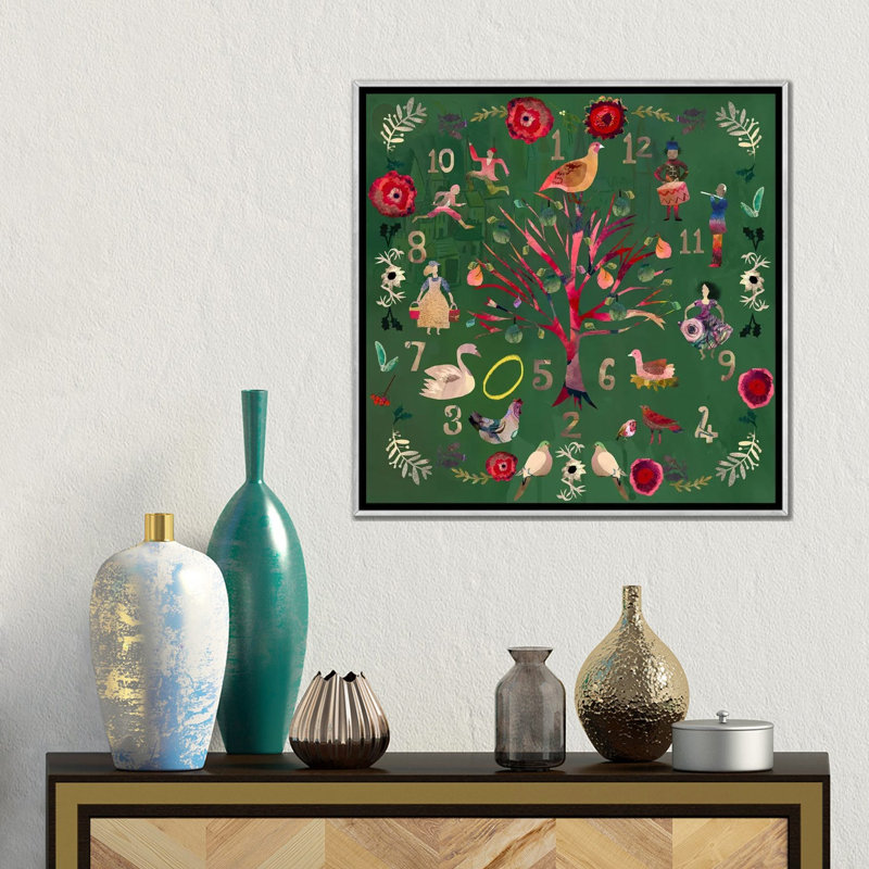 Douze jours - reproduction d'art murale - toile encadrée, H 18 po x l 18 po, Cadre flottant sans passe-partout, Silver