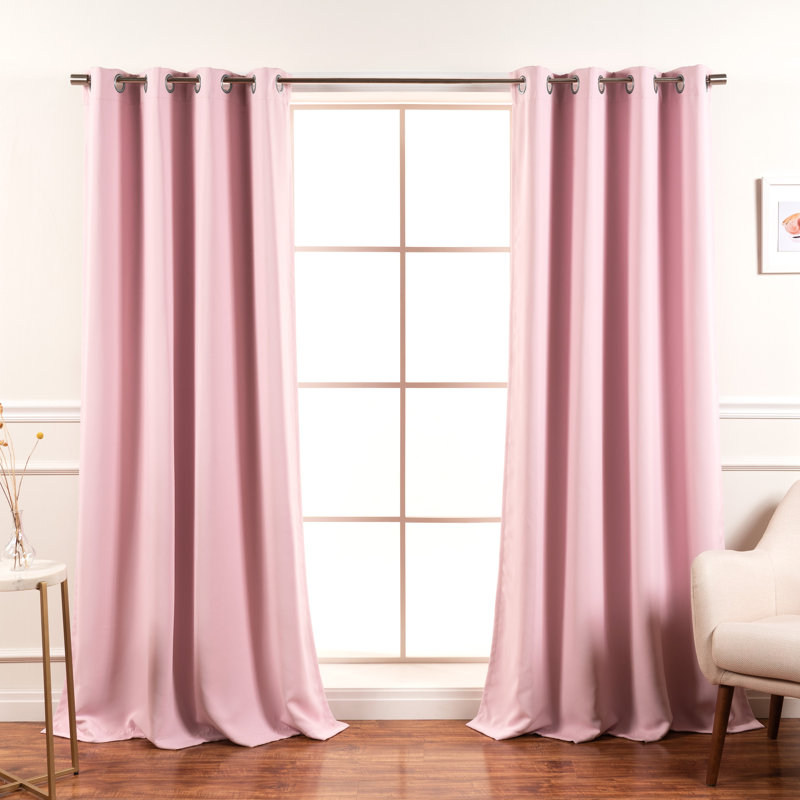 Schaeffer Solid Blackout Thermal Grommet Curtain Panels, 52" W x 120" L, Sunlight