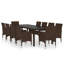 Cheniya 10 - Person Patio Dining Set with Rectangular Table , Cushions Included