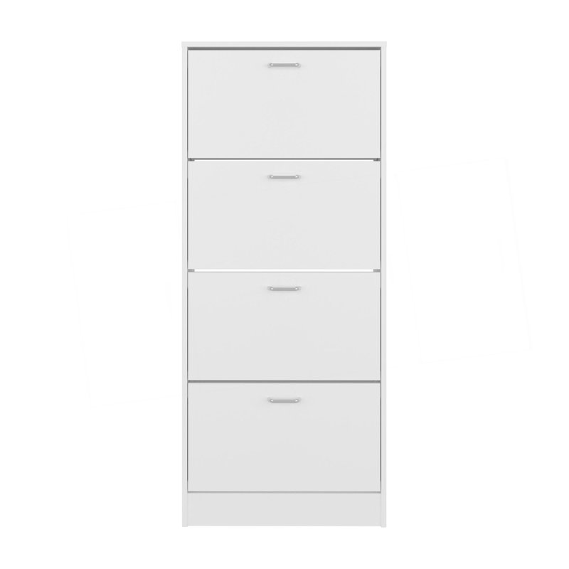 Armoire à chaussures verticale avec portes, Blanc