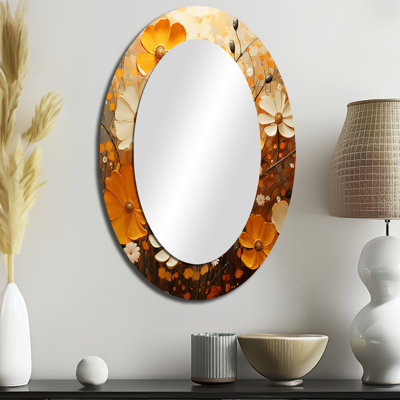 Doré souci Marigold Melody IV - miroir mural ovale traditionnel