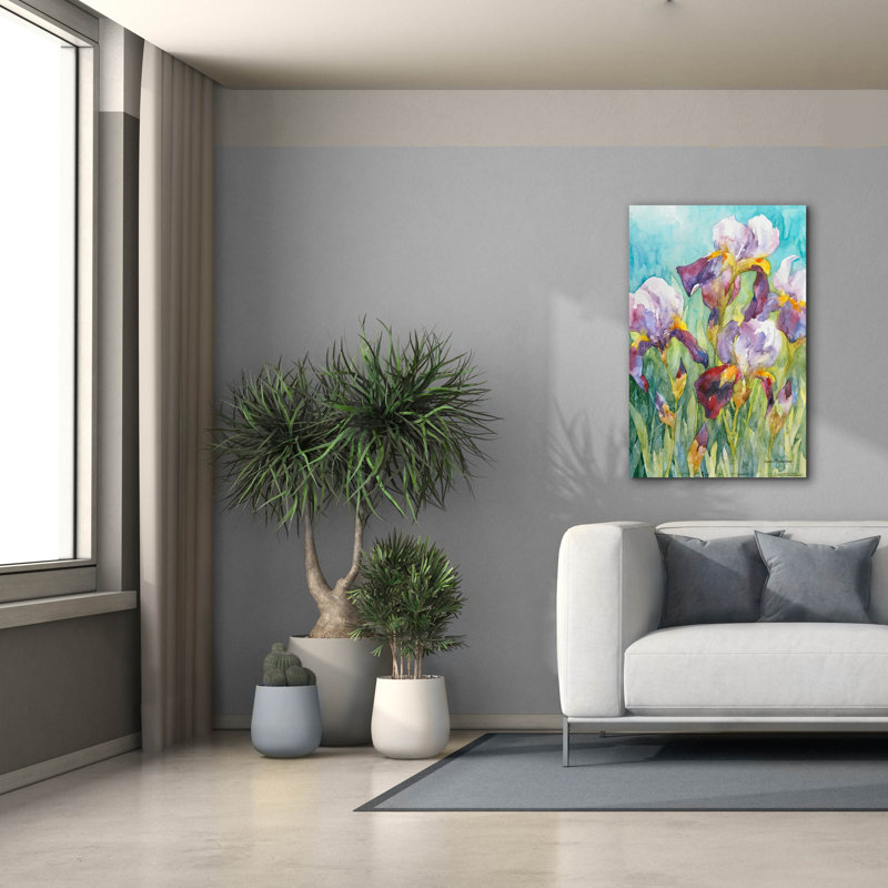 Art mural sur toile Winston Porter «Iris Blue Skies» par Annelein Beukenkamp, H 40 po x l 26 po x P 1,5 po