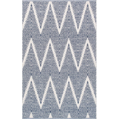 Simplicity Handwoven Cotton Navy/Ivory Area Rug