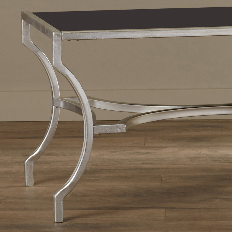 Table basse 4 pieds Naida, Noir, Argent