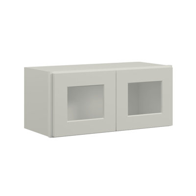Meuble mural standard HOMEIBRO Cozy Design, 68,6 cm (L) x 30,5 cm (P) x 30,5 cm (H), en contreplaqué, style Shaker, couleur gris tourterelle, sans vitre. Dimensions : 68,6 cm (L) x 30,5 cm (P) x 30,5 cm (H).