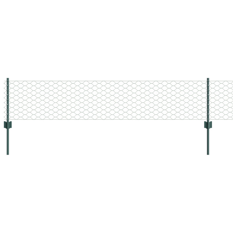 Fence with Post Segment Outdoor Barrier Garden Terrace Divider Boundary, 40cm H x 1000cm W, Green