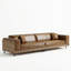 Canapé 111,81 "Mid-Century moderne avec base en noyer et assise très profonde - brun