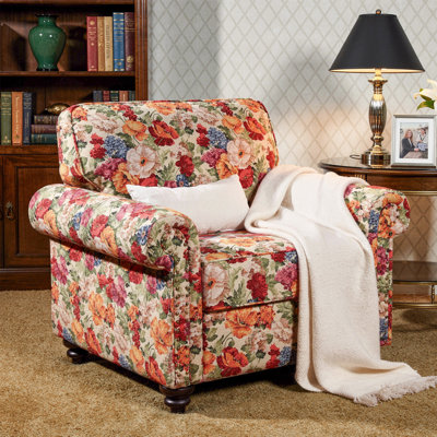 Upholstered Cotton Blend Armchair