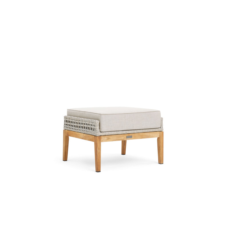 Winston Teak and Woven Outdoor Ottoman