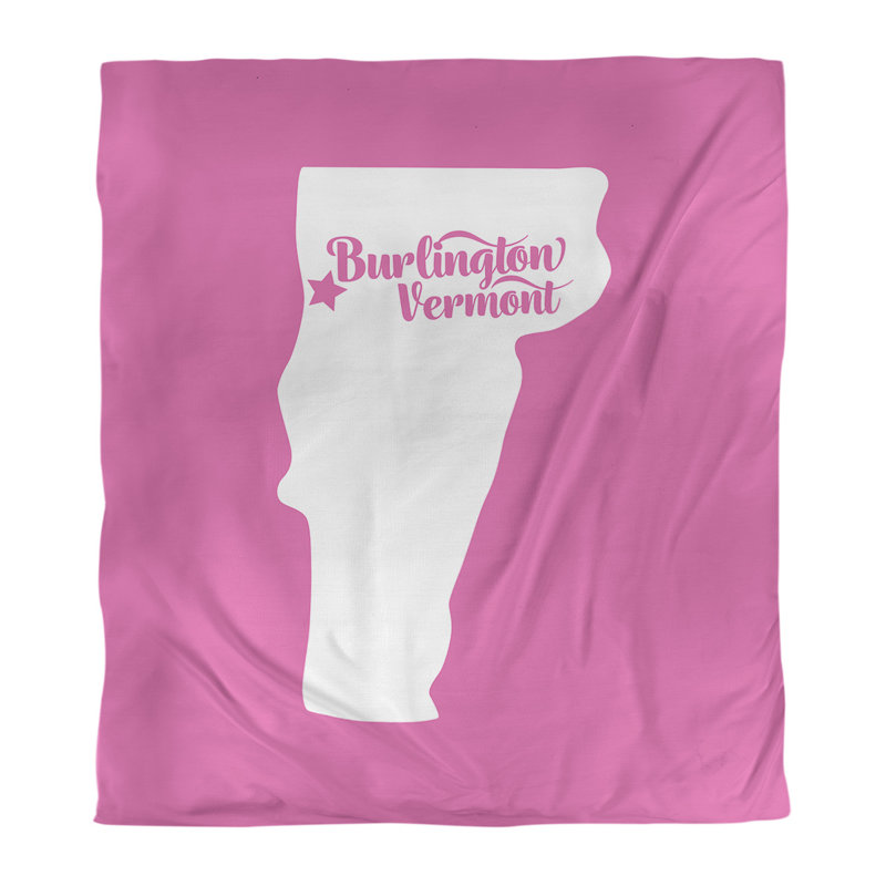 Housse de couette réversible simple burlington vermont, Housse de couette pour grand lit, Rose, Microfibre