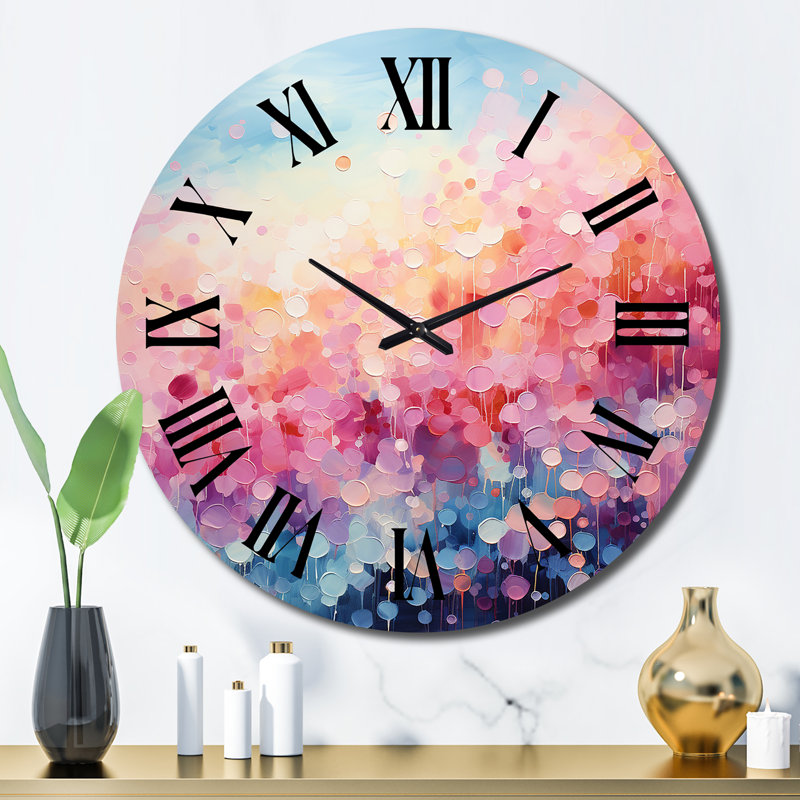Cotton Candy I - Horloge murale paysage abstrait, Grand