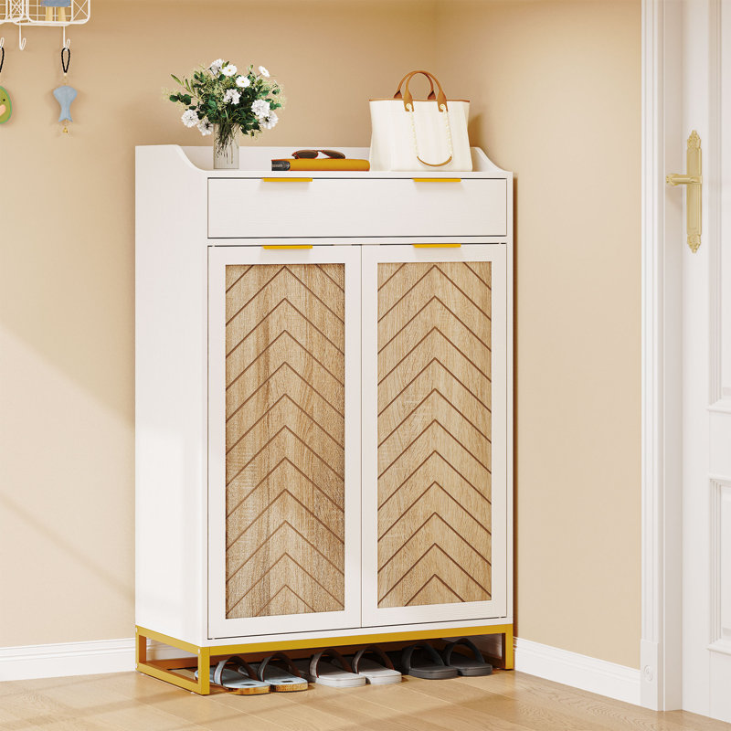 Armoire de rangement à 5 niveaux avec range-chaussures et porte d'entrée, grande capacité pour le vestibule et le salon