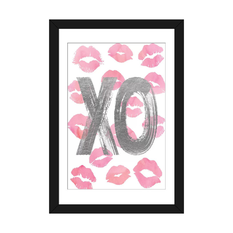 « love ox rose », impression sur toile tendue, Papier d'art encadré noir, Blanc, H 24 po x l 16 po x P 1 po