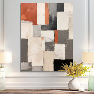 «Earthy Abstraction Cubist Modernism Beige Brown - Abstract Wall Art Living Room»