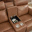 Ensemble de salon inclinable électrique en cuir fleur 2 pièces: causeuse électrique + canapé avec console et USB Type-C-55268931