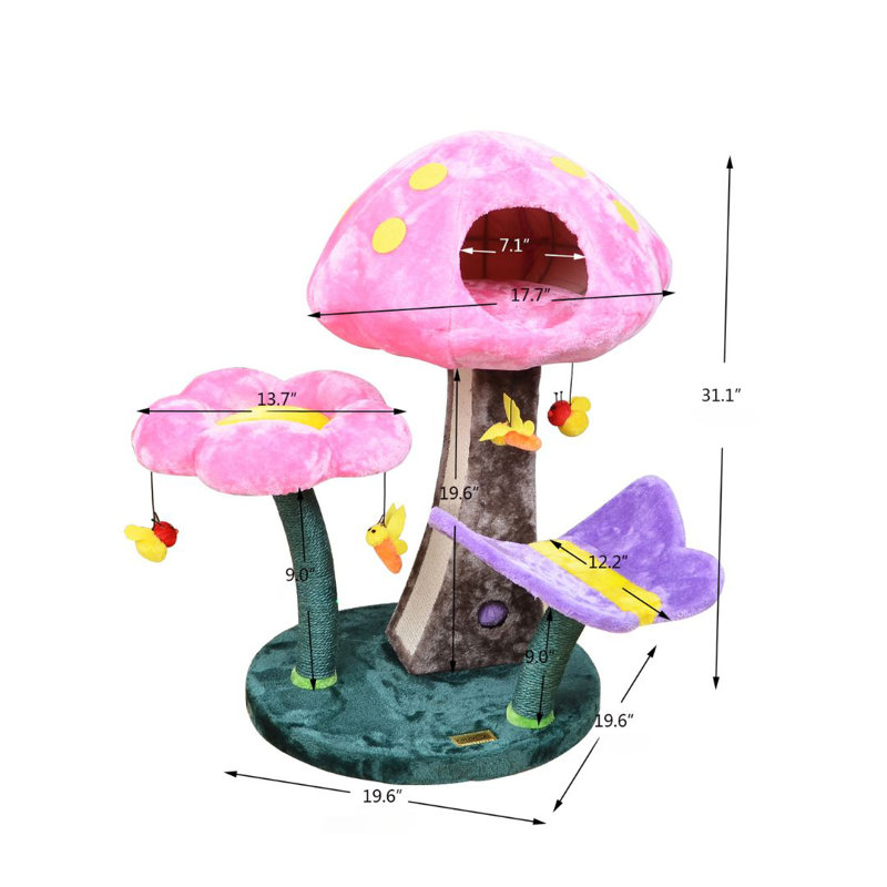 Catry 31" Wonderland Cat Tree with Toys and Scratching Post