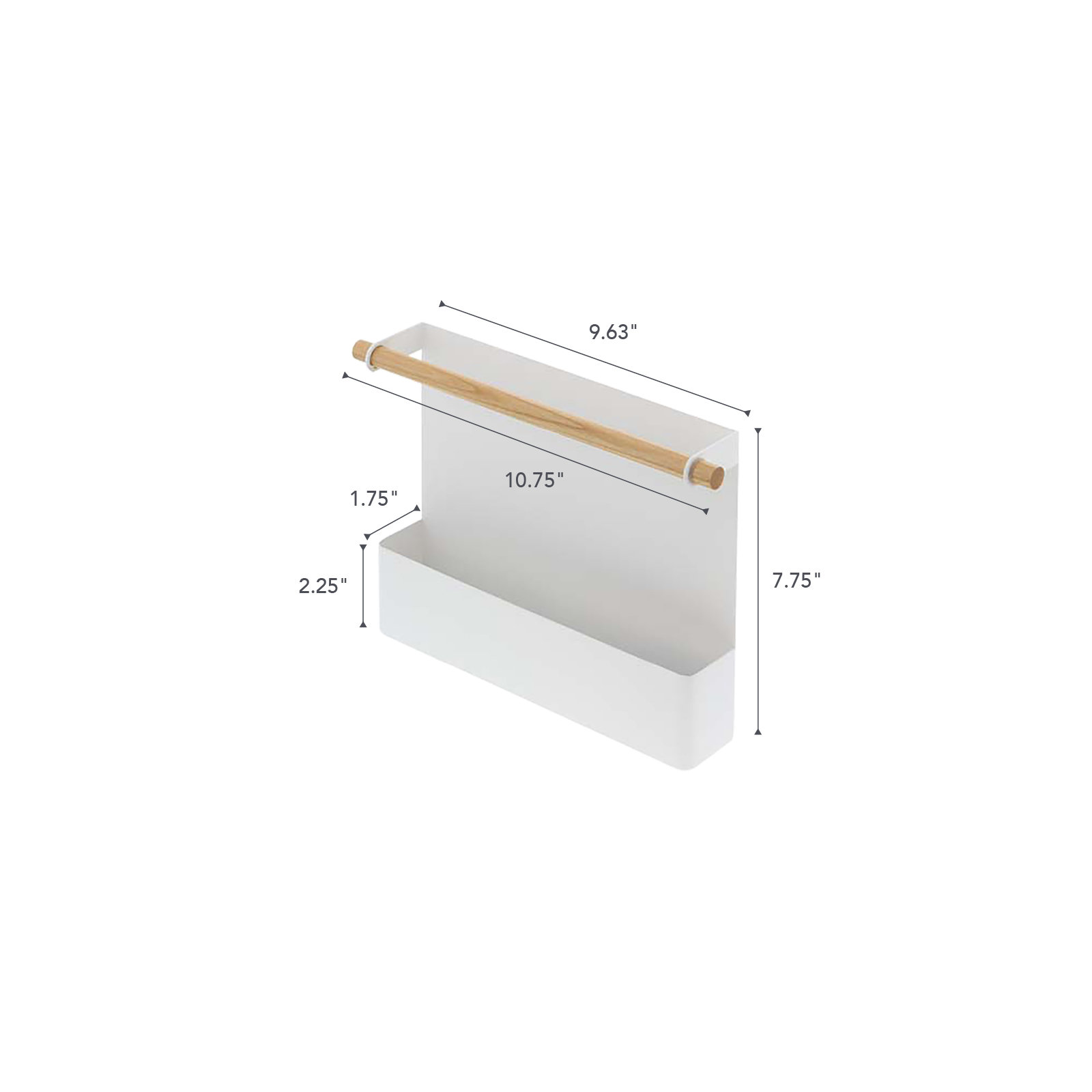 Yamazaki Home Magnetic Recipe Book Rack - Magnet Holder, Kitchen Storage Organizer, Steel + Wood