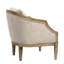 Chaise d'appoint traditionnelle avec revêtement beige et pieds en bois massif courbés