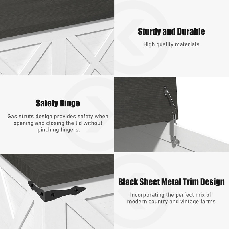 Square White Coffee Table With Dual - Lift Tops And Spacious Storage For Blankets Center Industrial Hardware Living Room