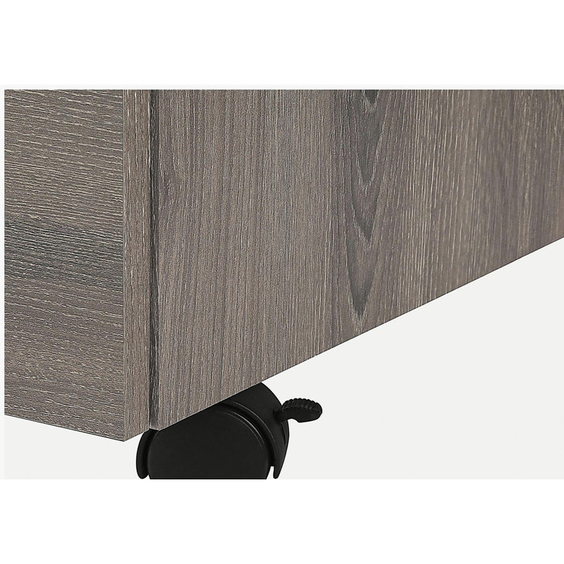 Classeur, mobile à roulettes, tiroirs de rangement, support pour imprimante, bureau, bureau, stratifié brun, contemporain, moderne