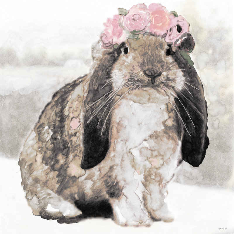 Lapin Simone 2883915, H 12 po x l 12 po, No, Toile tendue