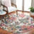 Kameyah Hand Tufted Wool/Cotton Floral Rug in Ivory/Plum-909067087
