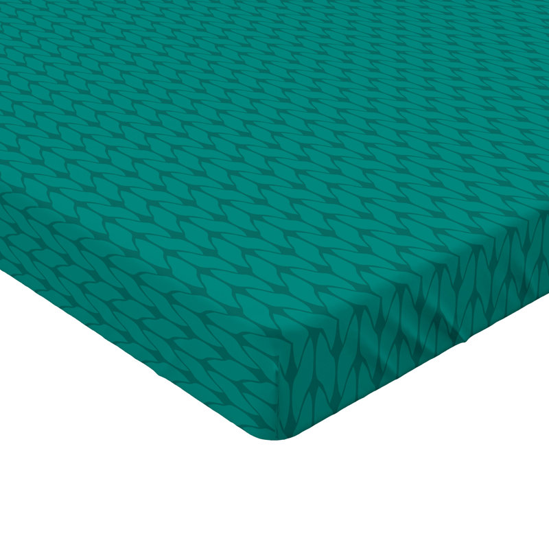 Drap-housse orange Ambesonne, Drap-housse de taille double, Bleu sarcelle abstrait