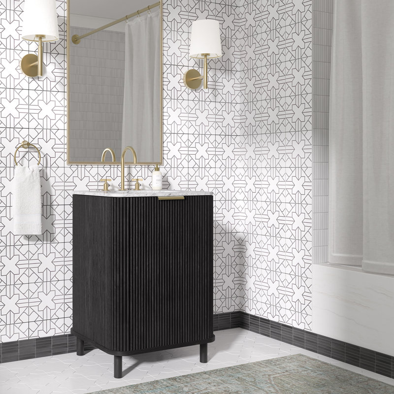 Kensington 24" Single Bathroom Vanity, Black Reeded