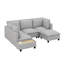 Ensemble de canapé modulaire moderne en chenille en U de 90 po, canapé modulaire avec repose-pieds mobile, table basse avec dispositifs de chargement cachés-779820714