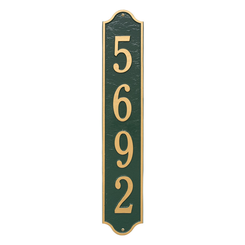 Plaque d'adresse murale 4 lignes Admiral, Vert/doré