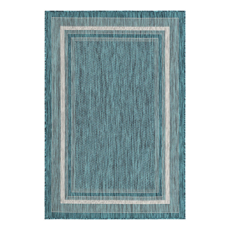 Tapis intérieur / extérieur Sevinc, Dark Teal, Rectangle 4 pi 1 po x 6 pi 1 po