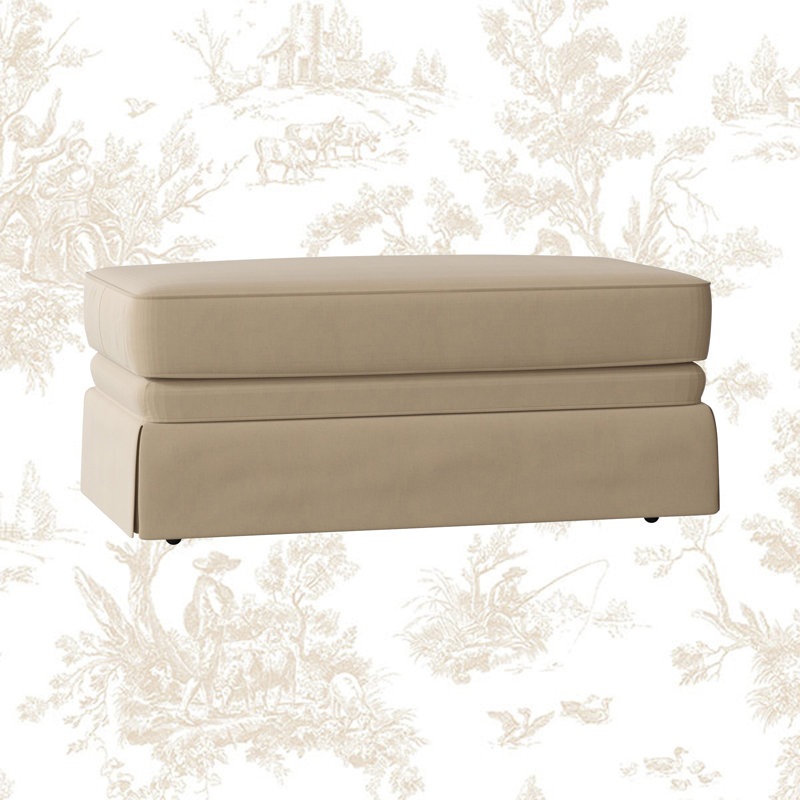 Atterbury Upholstered Ottoman, Bayou Stone Canvas