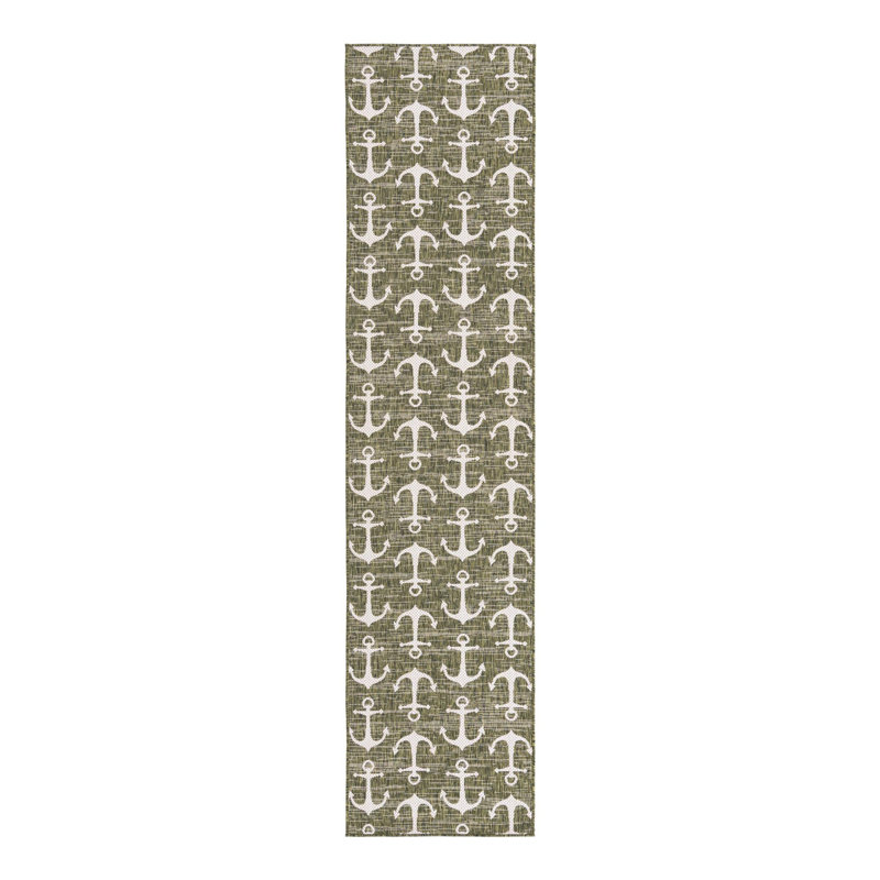 Machine Woven Polypropylene Plastic Rug, Runner 2'7" x 12'