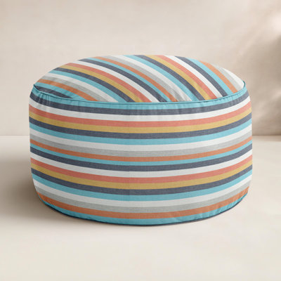 Harrah Round Upholstered Outdoor Ottoman with Sunbrella® Cushion