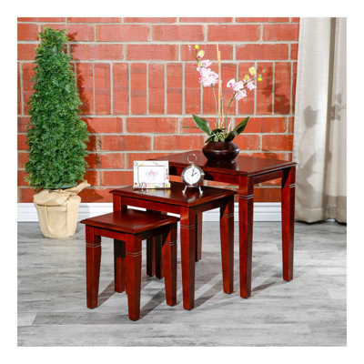 Ensemble de 3 tables gigognes cerise