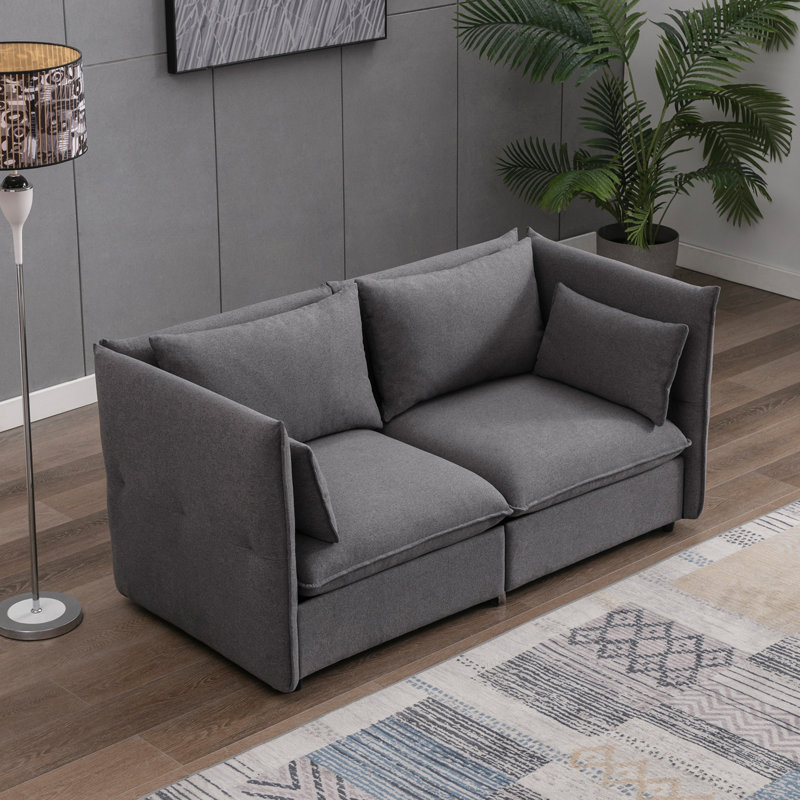 Camdenton 67'' Upholstered Reclining Loveseat, Grey Fabric