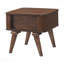 Table de bout avec rangement 1pc et finition noyer avec portes tambour