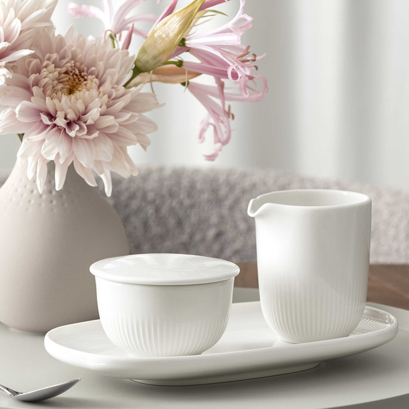 Villeroy & Boch Afina Gourmet Universal Plate/Pickle Dish, Premium Porcelain, Made in Germany, Dishwasher and Microwave Safe, 9 x 5 in, Stackable, White